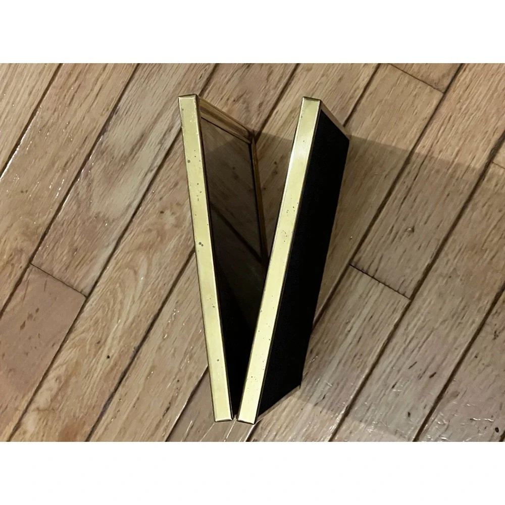 Vtg Solid Brass Double Picture Frame 8